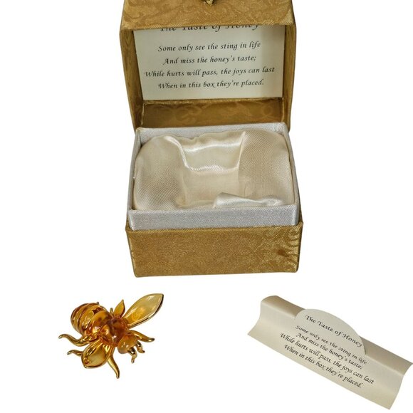 The Taste of Honey About Face Designs Messenger VTG Glass HoneyBee Figure w/ Box - Picture 10 of 16